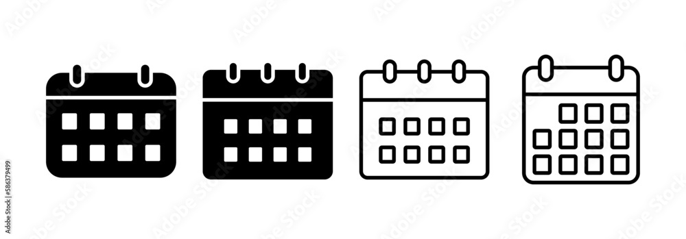 Calendar icon vector for web and mobile app. Calender sign and symbol. Schedule icon symbol Calendar icon vector for web and mobile app. Calender sign and symbol. Schedule icon symbol