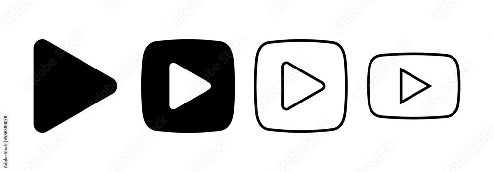 Play Icon vector for web and mobile app. Play button sign and symbol Play Icon vector for web and mobile app. Play button sign and symbol