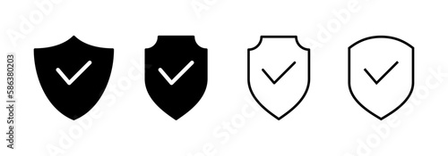 Shield check mark icon vector for web and mobile app. Protection approve sign. Insurance icon