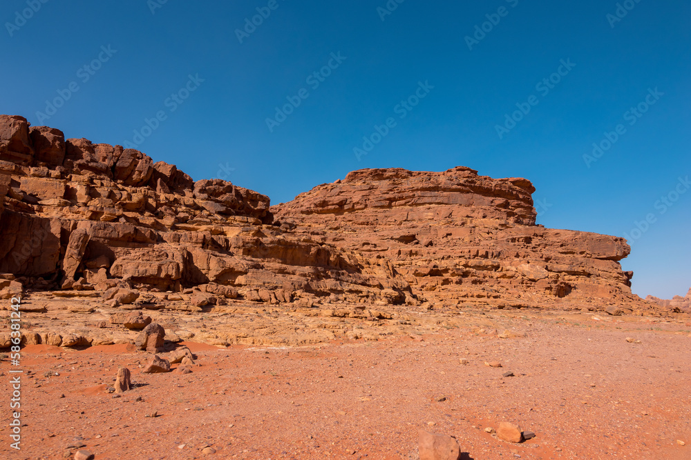 The landscape of Wadi Rum desert, Jordan The landscape of Wadi Rum desert, Jordan
