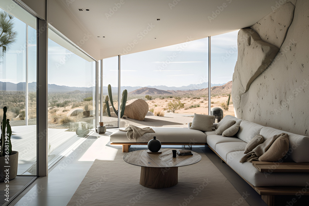 Fototapeta premium Modern Desert Living Room Interior