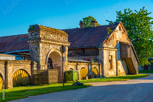 Old houses at Latvian village Krimulda photo