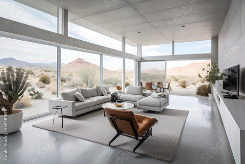 Modern Desert Living Room Interior © Brandon