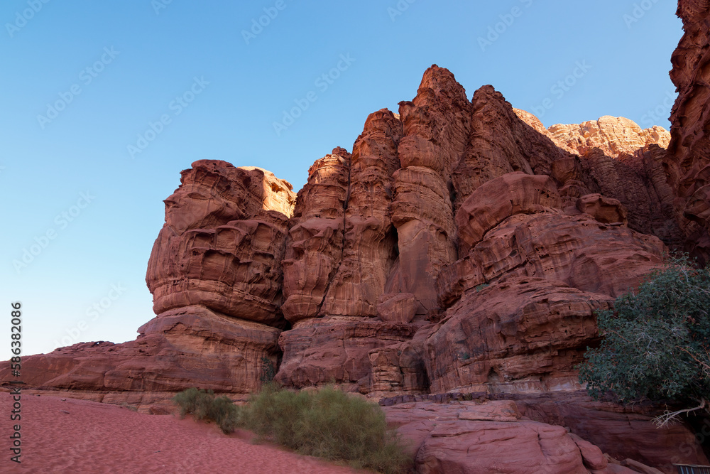 The landscape of Wadi Rum desert, Jordan The landscape of Wadi Rum desert, Jordan