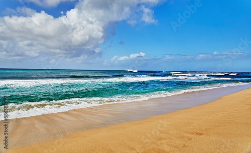 Shore Break waves on a Tropical Beach
