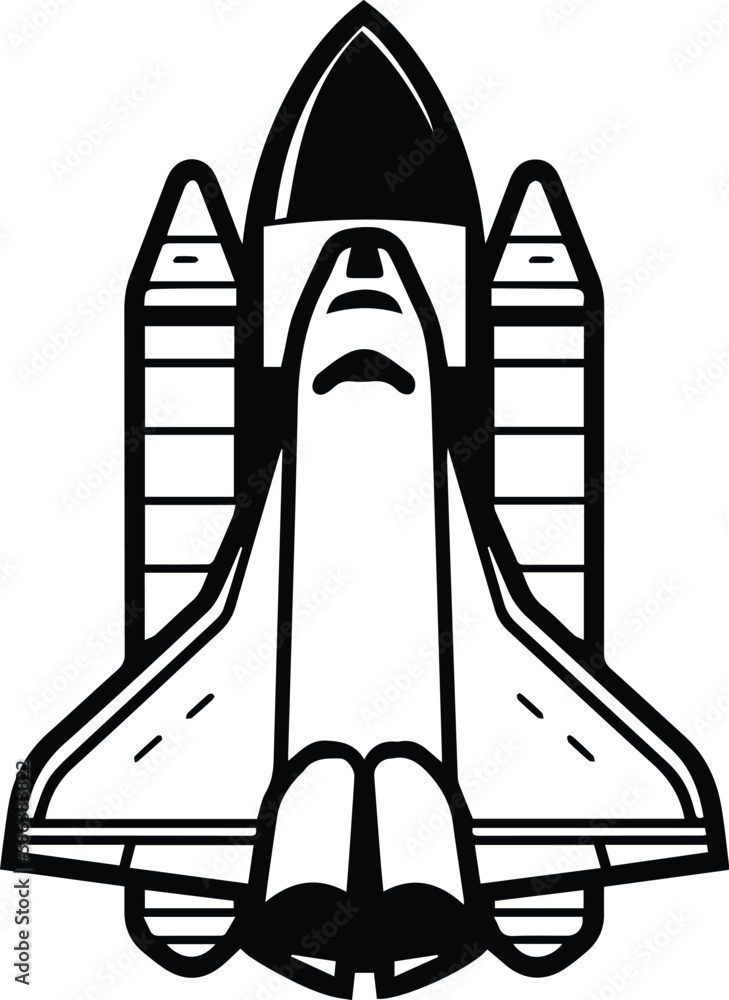 Shuttle Net Vector Black And White Space Shuttle