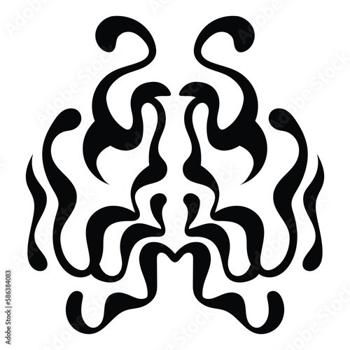 Two faces abstract tattoo design with gothic elements
