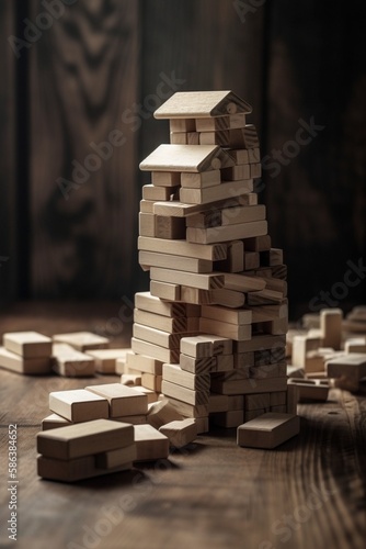 House atop Unstable Building Blocks, generative ai