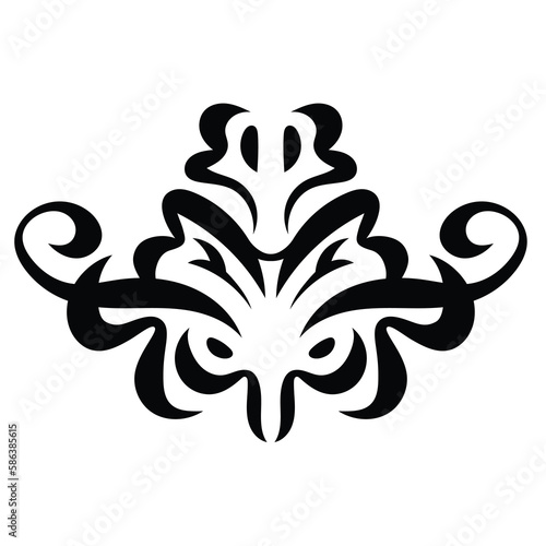Animal symbol element tribal tattoo art black and white sign