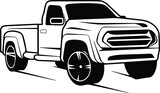 Pickup Truck Logo Monochrome Design Style
