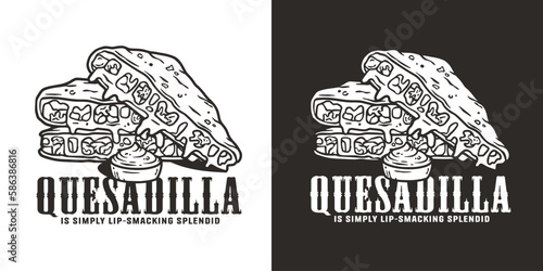 Mexican quesadilla food or traditional quesadillas mexico fast food with tortilla and meat