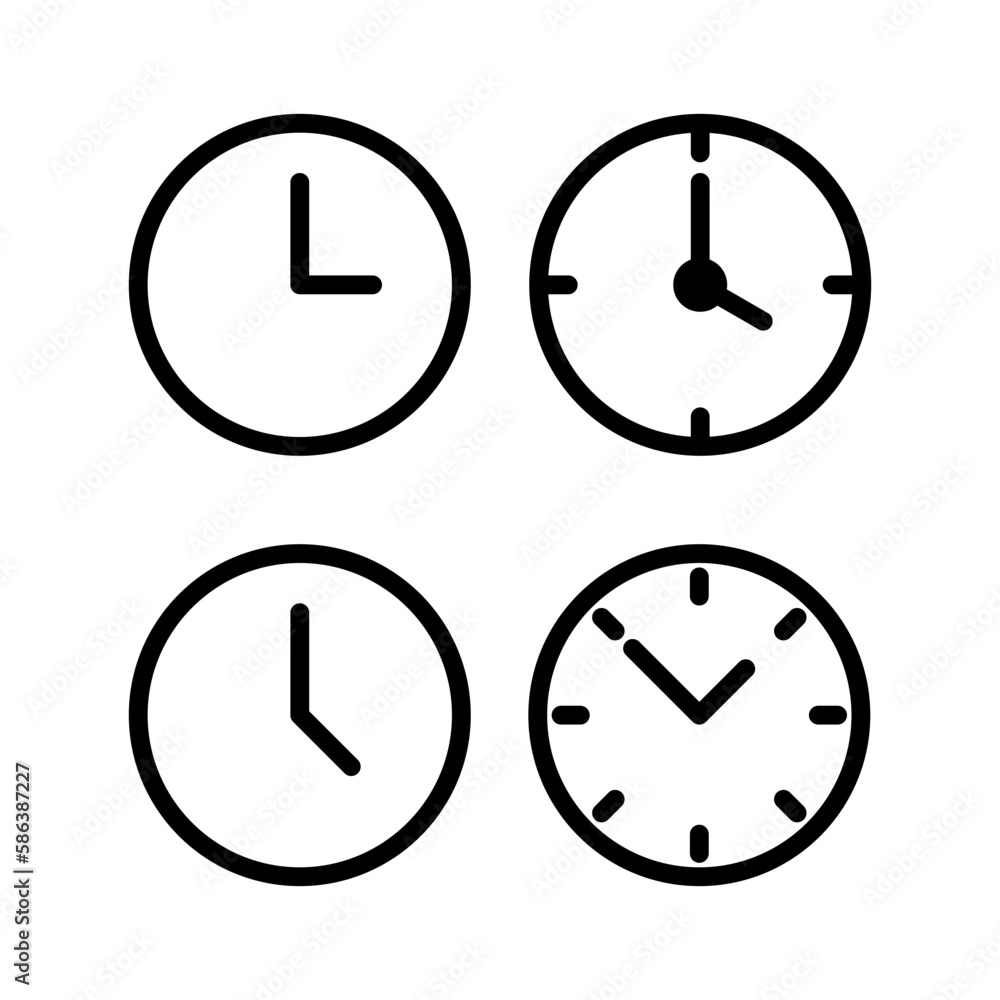 Clock icon vector illustration. Time sign and symbol. watch icon Clock icon vector illustration. Time sign and symbol. watch icon