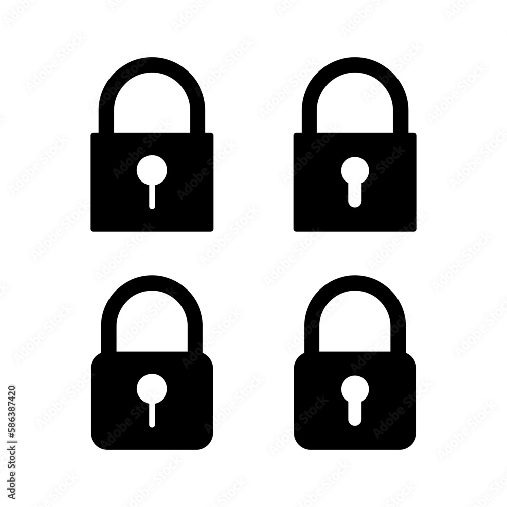 Lock icon vector illustration. Padlock sign and symbol. Encryption icon. Security symbol Lock icon vector illustration. Padlock sign and symbol. Encryption icon. Security symbol