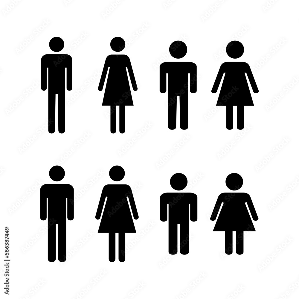 Man and woman icon vector illustration. male and female sign and symbol. Girls and boys Man and woman icon vector illustration. male and female sign and symbol. Girls and boys