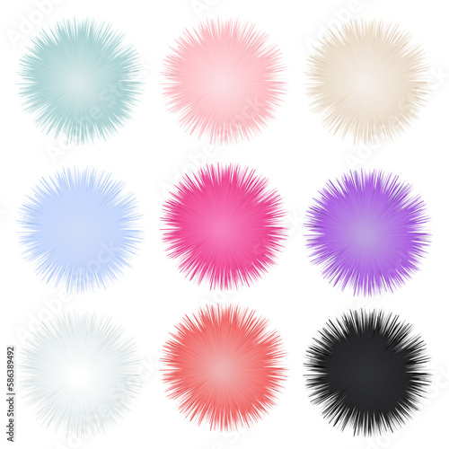 fur pom pom set vector