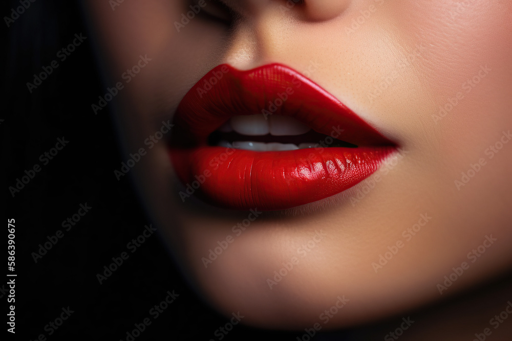Obraz premium close up lips of woman
