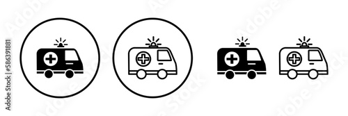 Ambulance icon vector. Ambulance car icon