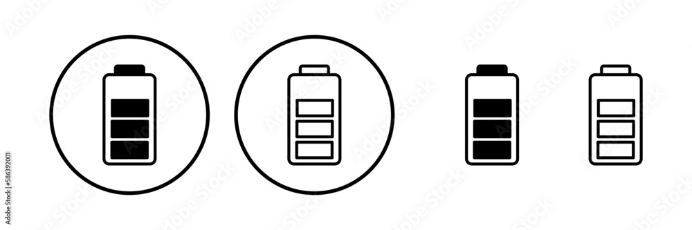 Battery icon vector. Battery charge indicator icon. Battery icon vector. Battery charge indicator icon.