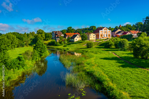 Cityscape of Latvian town Sabile photo