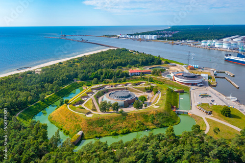 Aerial view of the Lithuanian Sea Museum in Smiltyne photo