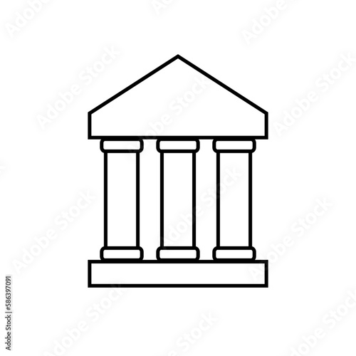 Bank icon on white.