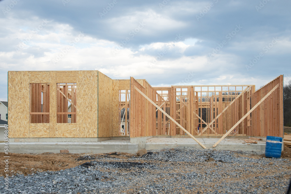 start of construction of a plywood house start of construction of a plywood house