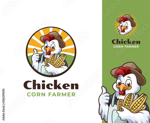 Chicken Farmer Mascot Logo Design