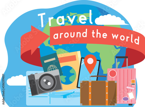 世界一周旅行のイメージイラスト