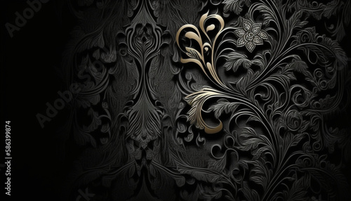 Beautiful black color background, HD Wallpaper. Illustration. Generative AI