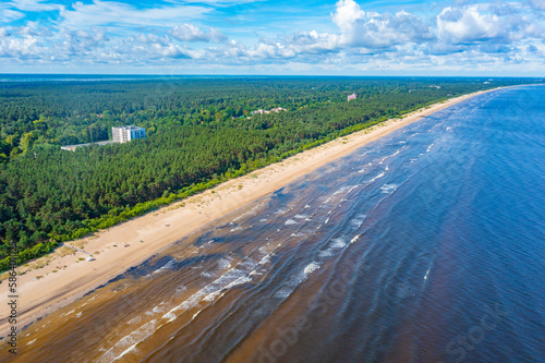 Panorama view of a beach in Jurmala, Latvia photo