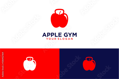 apple logo design with barbell or gym