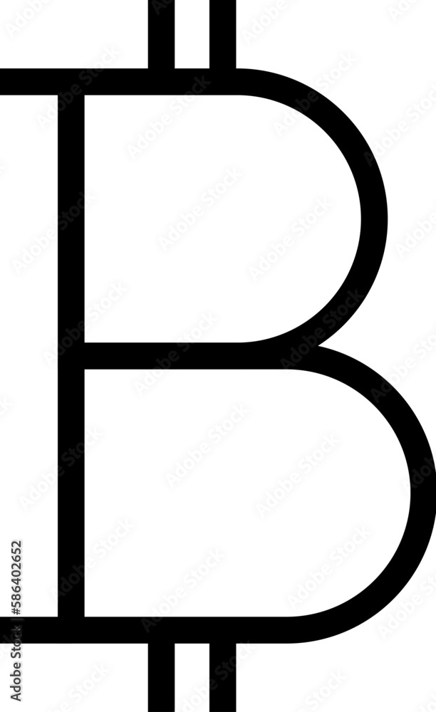 Bitcoin Sign Isolated Line Icon. Editable stroke. It can be used for websites, stores, banners, fliers Bitcoin Sign Isolated Line Icon. Editable stroke. It can be used for websites, stores, banners, fliers