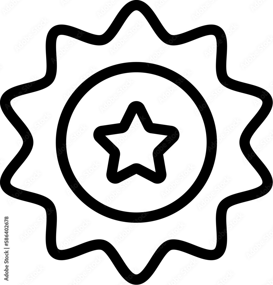 Star inside of Reward Ribbon Isolated Line Icon. Editable stroke. It can be used for websites, stores, banners, fliers Star inside of Reward Ribbon Isolated Line Icon. Editable stroke. It can be used for websites, stores, banners, fliers