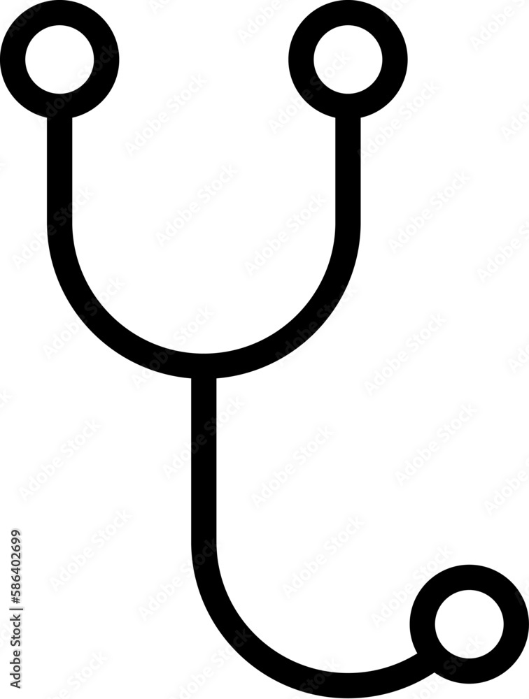 Stethoscope Isolated Line Icon. Editable stroke. It can be used for websites, stores, banners, fliers Stethoscope Isolated Line Icon. Editable stroke. It can be used for websites, stores, banners, fliers