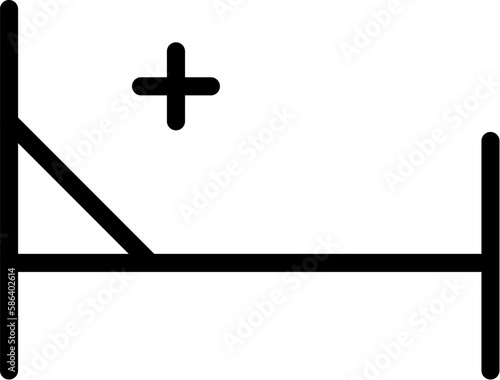 Hospital Bed Isolated Line Icon. Editable stroke. It can be used for websites, stores, banners, fliers