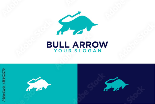 bull logo design with arrow