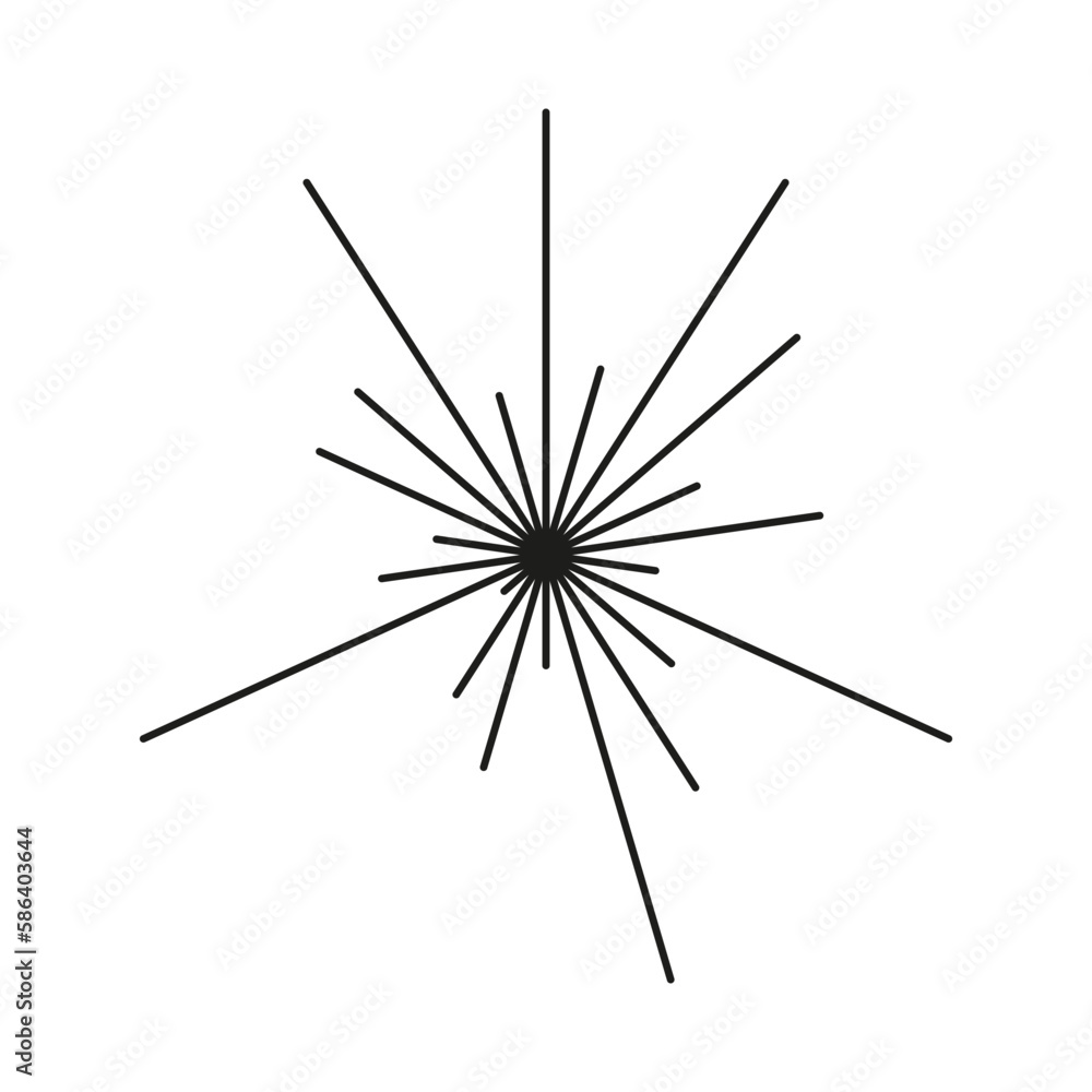 Radial radiating beam ray lines. Starburst, sunburst lineal element, icon. Glint, gleam, aurora effect. Radial radiating beam ray lines. Starburst, sunburst lineal element, icon. Glint, gleam, aurora effect.