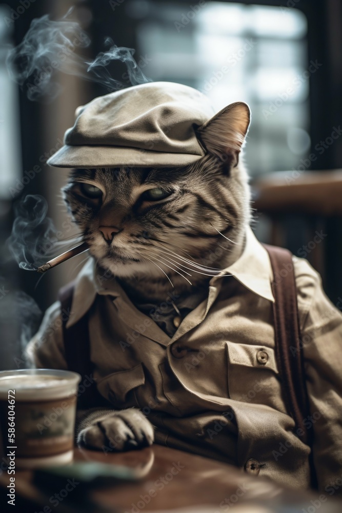 Cat in smoking jacket deals
