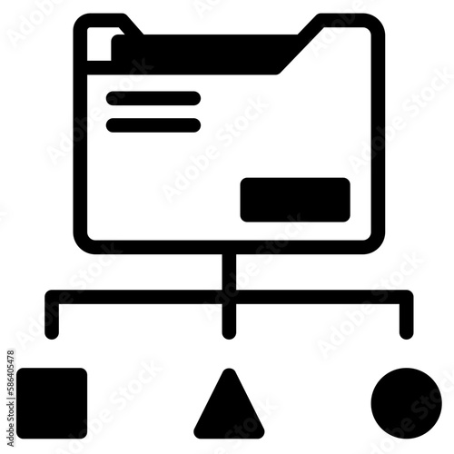data classification solid line icon