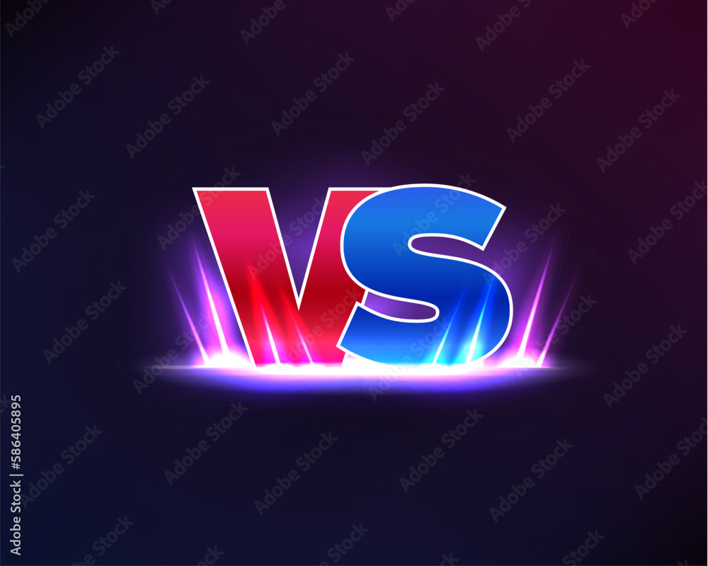 VS versus, battle fight game background, challenge competition or