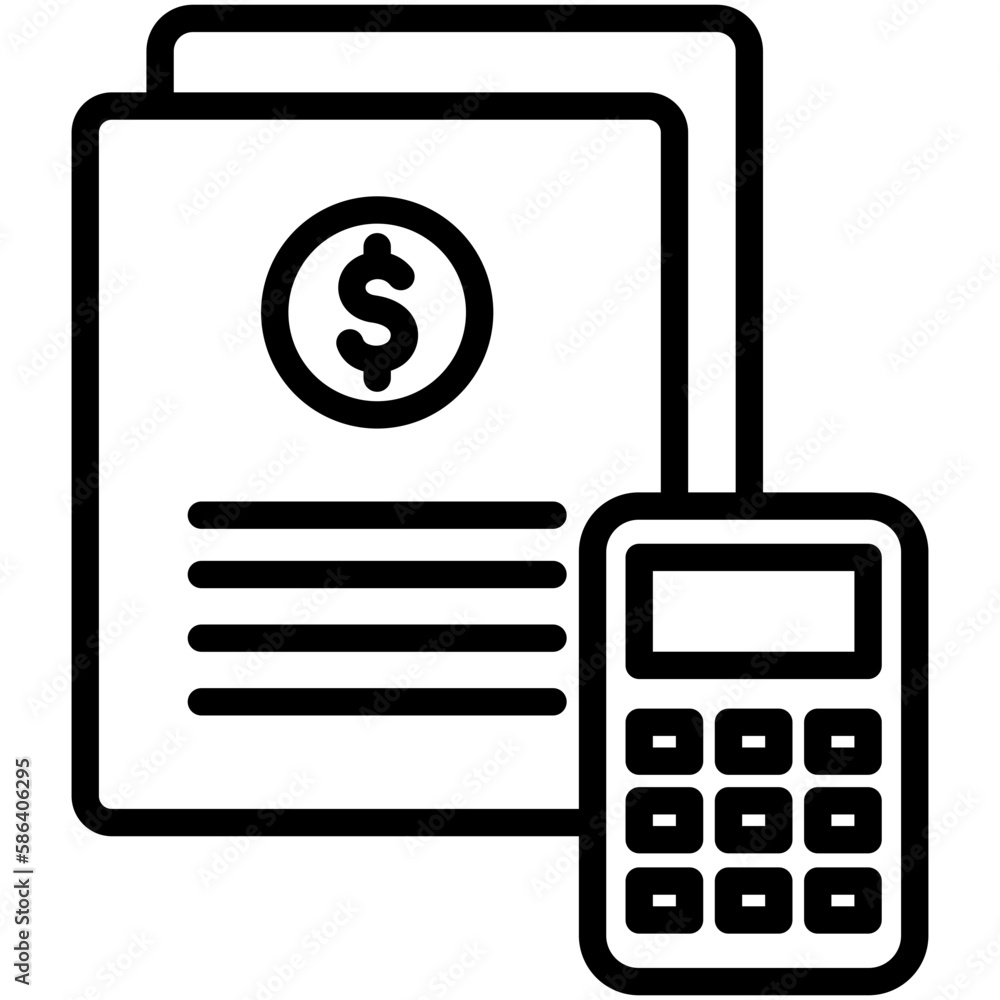 calculator, business report and finance icon. calculator, business report and finance icon.