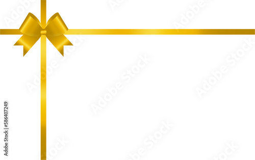 Yellow gift bow with ribbon gift wrapping transparent background
