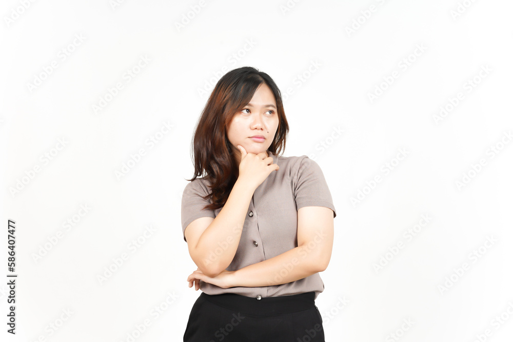 Thinking and Looking away Of Beautiful Asian Woman Isolated On White Background Thinking and Looking away Of Beautiful Asian Woman Isolated On White Background