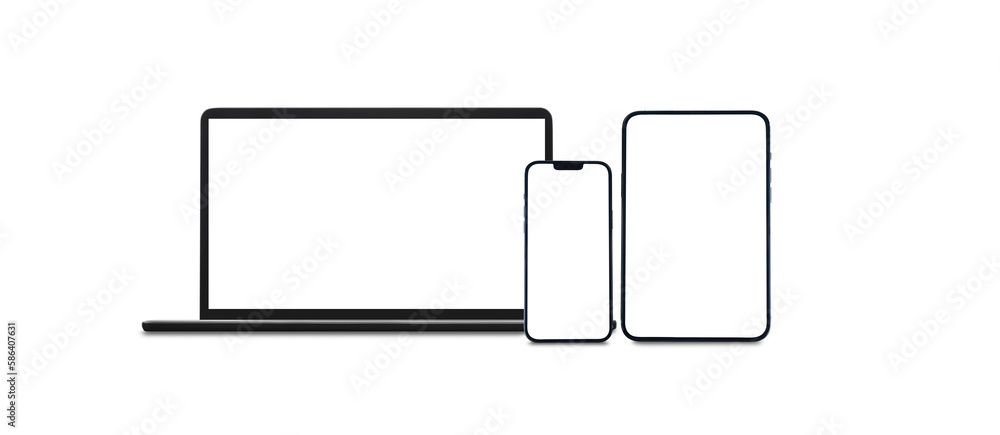 laptop, phone and tablet on a white background laptop, phone and tablet on a white background