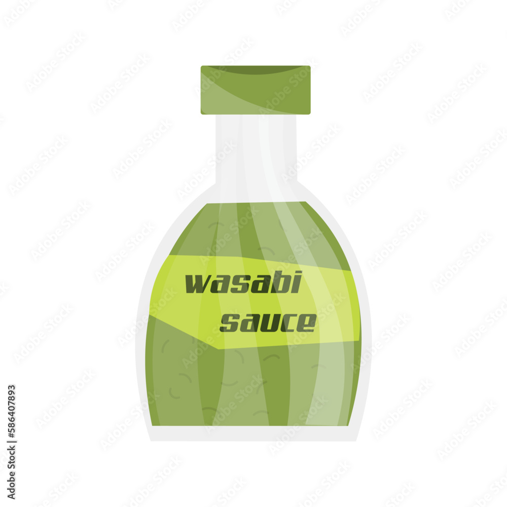 Bottle of tasty wasabi sauce on white background Bottle of tasty wasabi sauce on white background
