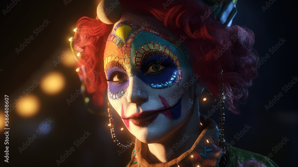 clown woman. Created with generative AI.