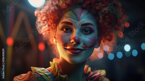 clown woman. Created with generative AI. © lchumpitaz