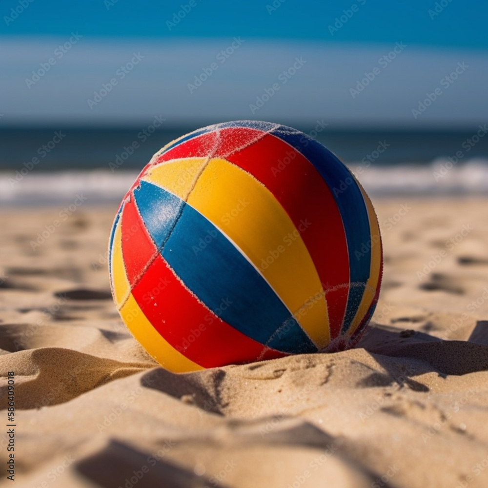 Volleyball on the beach-Generative AI