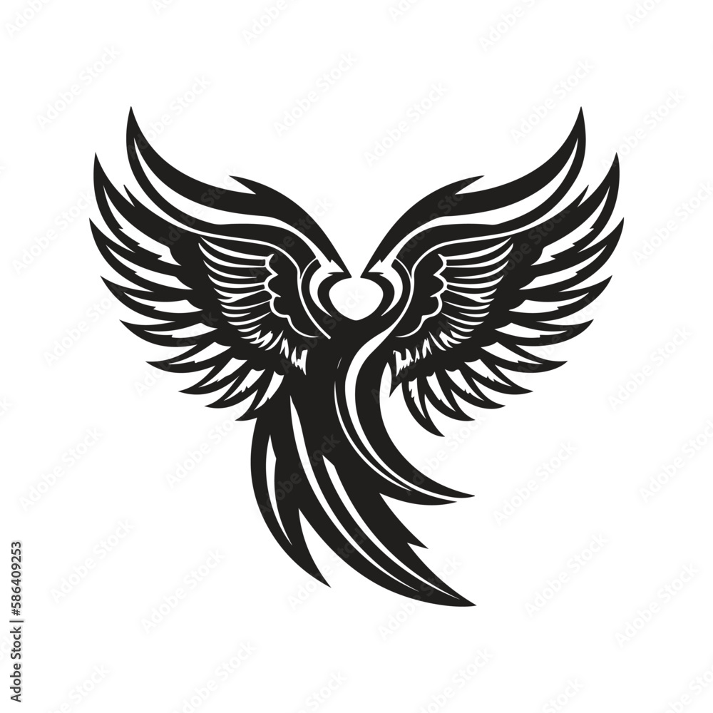 Fototapeta premium wing, vector concept digital art, hand drawn illustration