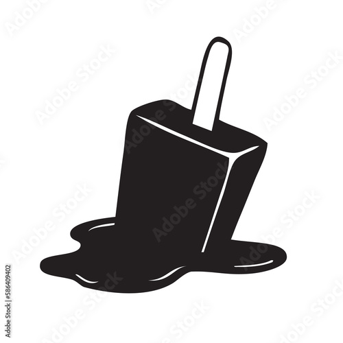 Fallen and melting popsicle